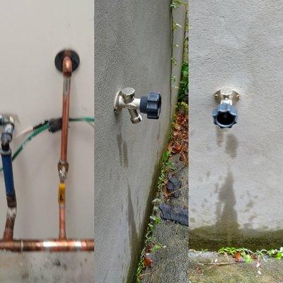 Exterior faucet installation