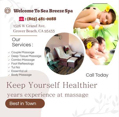 Whether it's stress, physical recovery, or a long day at work, Sea Breeze Spa has helped 
many clients relax in the comfort o...