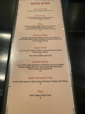 menu