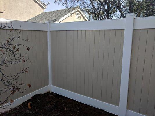 Freshly installed fence.