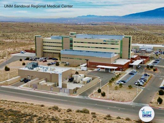 Aerial photo of Sandoval Regional Medical Center in Rio Rancho, New Mexico.