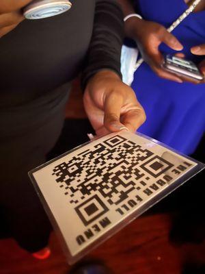 QR code or menu