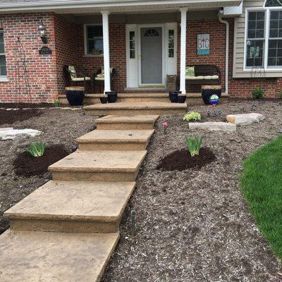 Custom stamped front steps.