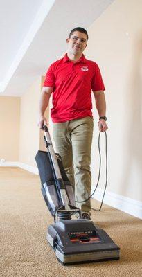 We vacuum before we clean your carpets