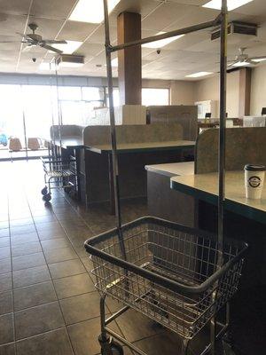 Folding counters are deep and clean. Convenience carts are not rickety are clean and are big