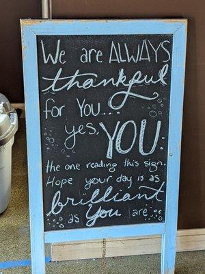 Friendliness starts at the door -- I always feel appreciated here.