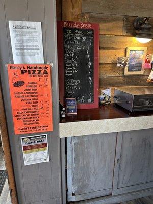 Pizza and buddy board