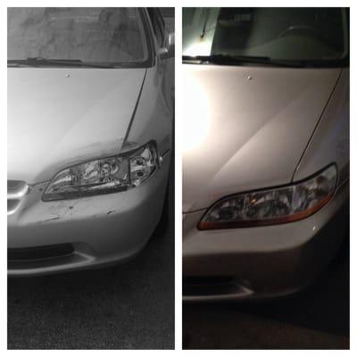 Great before and after photo. So pleased with the turn out after a car accident.