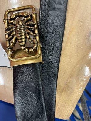 Fake Gucci Scorpion Leather belt