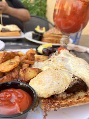 Steak and egg sandwich off the brunch menu