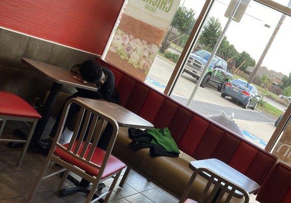 Sleeping employee