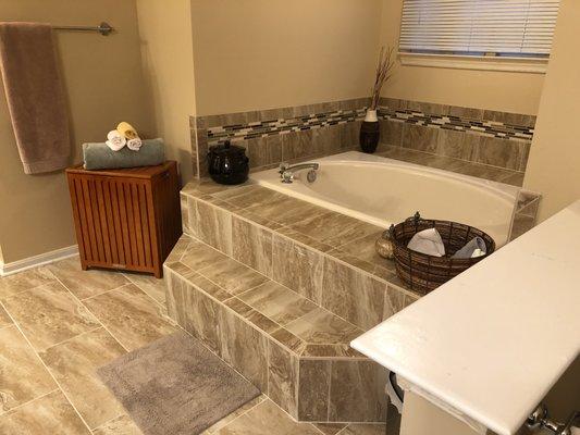 New tub area