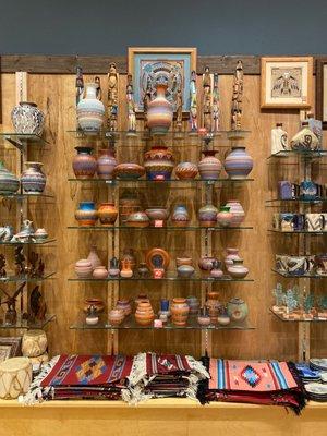 Navajo pottery, rugs