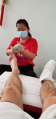 A great foot massage by a professional staff.