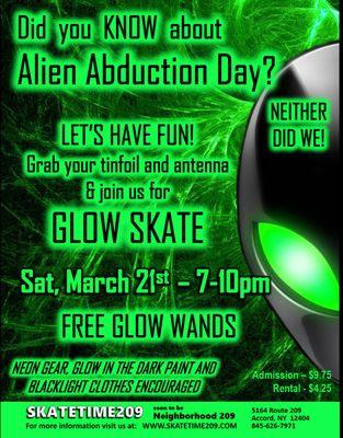 March 21- Alien GLOW SKATE