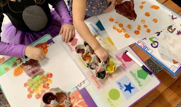 More painting, fun with our creative painting in color kits.