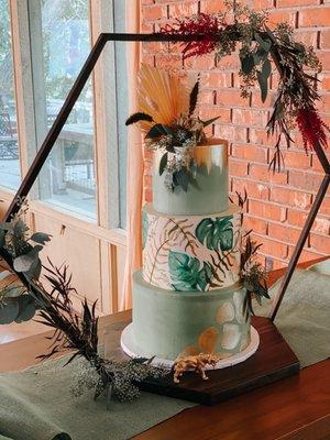 The most extraordinary custom hand painted baby shower cake w fresh florals