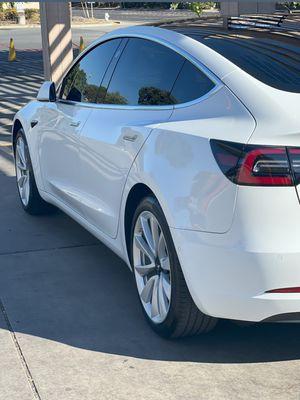 Tesla paint correction and ceramic coating.  Ask for a quote on your vehicle.