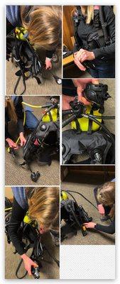 A solid hour of help getting familiar with our new scuba gear.