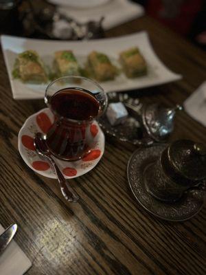 Turkish chai and baklava