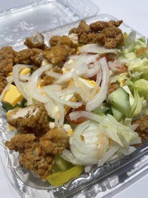 Fried chicken salad