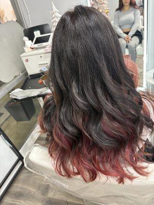 Full color with ombré fresh cut styled