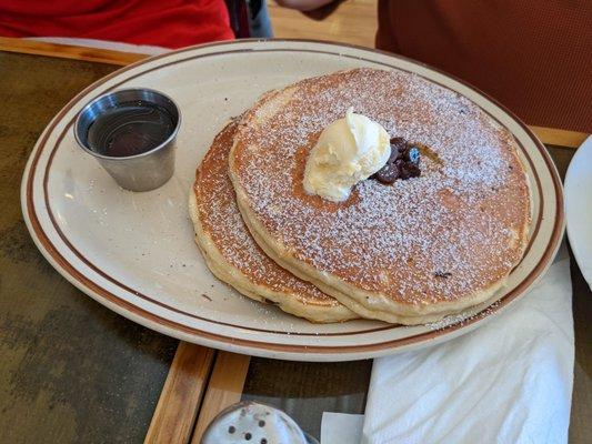 My son opted for the pancakes.