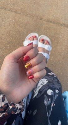 Fall Design Mani and Pedi