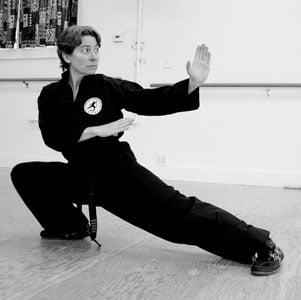 Sifu Michelle McVadon. Rank:5th degree black belt in Kajukenbo; Sandan in Aikido; Shodan in Seido Jujitsu.