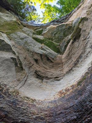 Inside one of the cutouts in Pictured Rocks