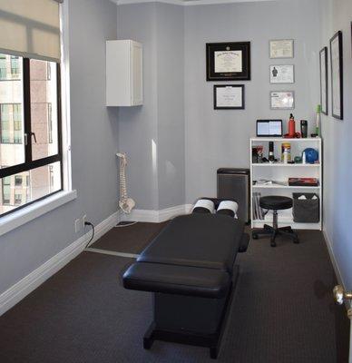 Chiropractic treatment room