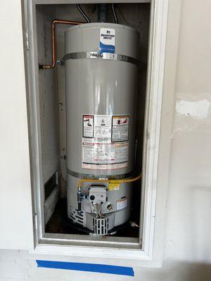 Bradford White gas hot water heater installed in Chino