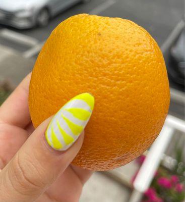 The orange was fresh and juicy!