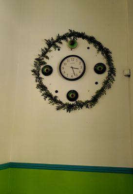 Beautiful clock on the wall.