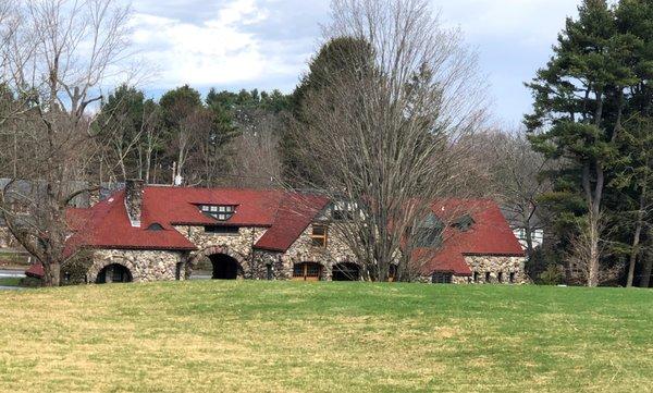 View to the carriage house from the main house.