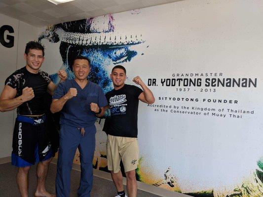 When Dr Dee came to my Muay Thai gym Sityodtong LA and offered free assessments and x-rays  for all the fighters and students with injuries!