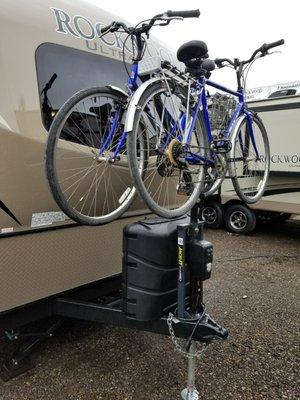 I bought this front travel trailer bike rack here and it's works perfect, I really like the parts guys who hooked me up