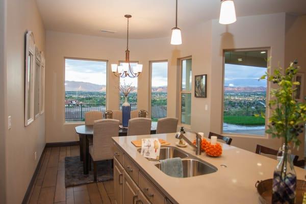 Customized kitchen with a view of St. George. | By Dennis Miller Homes