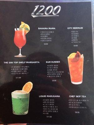 Drink menu