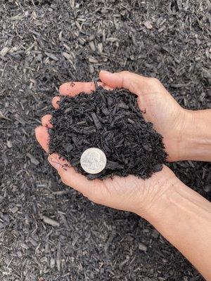 Triple shredded black mulch