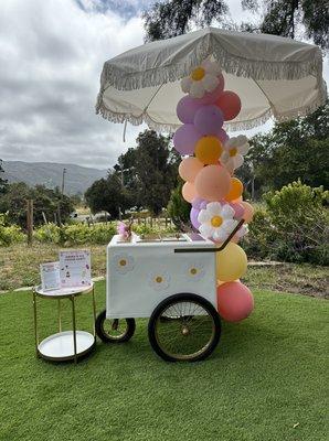 Kids love our ice cream carts! Birthday Girl party in Carmel valley.