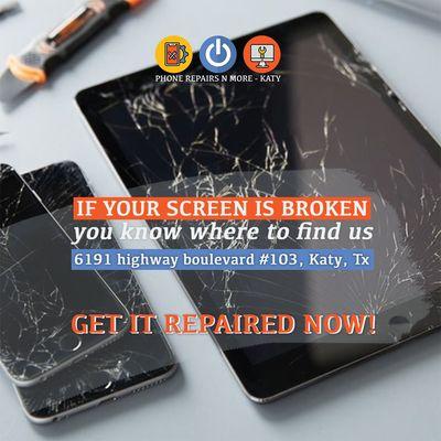 Got a broken screen come see us in katy, tx mext to willy's burger https://phonerepairsnmore.com