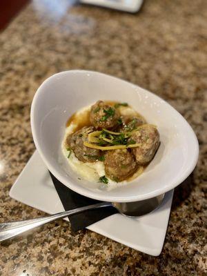 Lamb Meatballs with Goat Cheese Grits