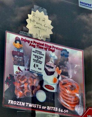 Frozen pretzel deal to take home is awesome! Pretzel movie nights!