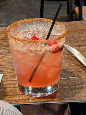 Spicy Christmas with cranberries mocktail at Corner Bar, Charlotte