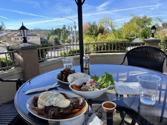 Excellent food on the patio