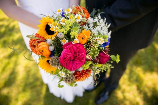 Exquisite wildflower bridal bouquet.