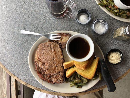 Friday night special. Prime rib with sides.