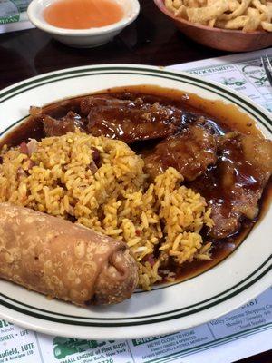 Crispy orange beef combo with fried rice