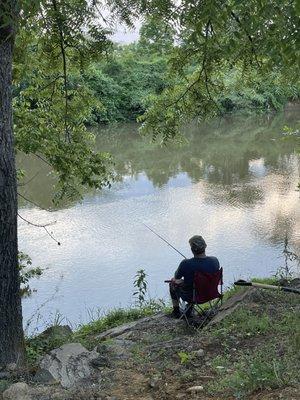 Campsite backyard fishing